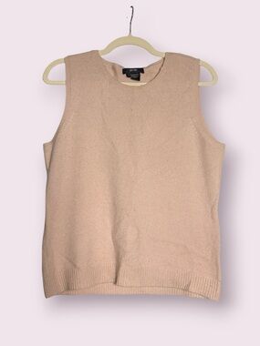 Per Se Light Pink Blush Cashmere Pullover Sleeveless Sweater Vest Size Large